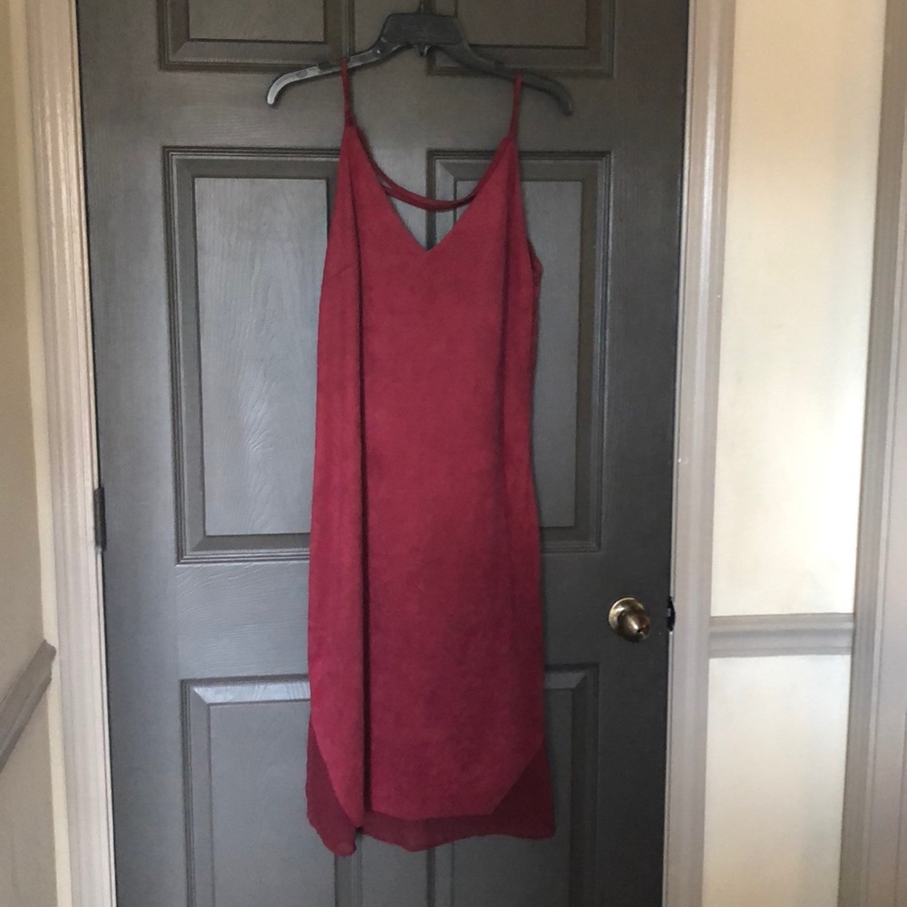 Burgundy spaghetti strap dress